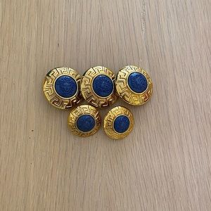 Versace Medusa Gold and Blue buttons. (5)